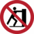 Minipiktogramme - Schieben verboten, Rot/Schwarz, 20 mm, Folie, Selbstklebend