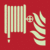 Brandschutzschild - Löschschlauch, Rot, 15 x 15 cm, Folie, Selbstklebend
