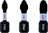 Bosch Bleu Accessoires 2608522470 Contrôle d'impact PH1/2/3 25mm 3pcs