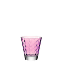 LEONARDO Trinkglas OPTIC Set aus 6 Wassergläsern, Ø 9 cm, Höhe 9 cm, 6er Set, spülmaschinenfest, Vol. 215 ml lila, 017990Freisteller