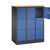 Armario de compartimentos bajo llave de acero INTRO, altura de compartimento 345 mm, A x P 920 x 500 mm, 9 compartimentos, cuerpo gris negruzco, puertas en azul genciana.