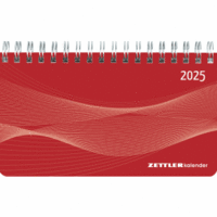 Mini-Querkalender 579 15,6x9,0cm 1 Woche/2 Seiten rot 2025