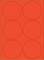 Etiketten - Rot, 7.5 cm, Papier, Selbstklebend, Für innen, Rund, +55 °C °c