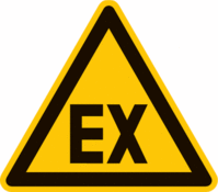 Sicherheitskennzeichnung - Warnung vor explosionsfähiger Atmosphäre, 10 cm