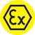 Leiterkennzeichen, DIN EN 40 012, Polyester, gelb, Ø 20 mm, Aufdruck: EX, explosionsgeschützt, schwarz, 1.000 Etiketten