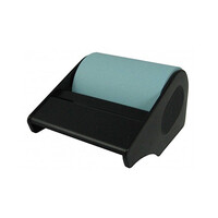 Normalansicht - ECOBRA ECO Tapes, beschreibbare Haftnotizrollen aus 100 % Recyclingpapier, Breite 60 mm x Länge 12 m, Farbe Blau, im schwarzen Abroller