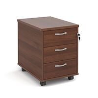 Express office mobile pedestal drawers - 3 drawer, walnut