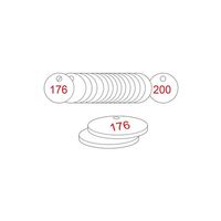 27mm Traffolyte valve marking tags - Red / White (176 to 200)