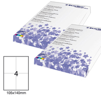 Etichette adesive - in carta - permanenti - 105 x 140 mm - 4 et/fg - 100 fogli - bianco - Starline