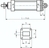 Zeichnung: Schwenkbefestigung Lasche für Pneumatikzylinder