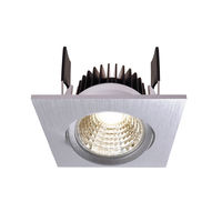 LED Deckeneinbauleuchte COB-68-350mA-ECKIG, stromkonstant, 6W, 2700K, 45°, silber gebürstet