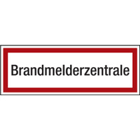 Feuerwehrzeichen Textschild "Brandmelderzentrale" Folie (0,1 mm), 297 x 105 x 0,1 mm, DIN 4066, selbstklebend