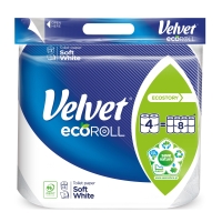 Velvet Ecoroll toalettpapír, hagyományos tekercs, 3 retegű, 4 db