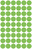 Markierungspunkte, Ø 12 mm, 5 Bogen/270 Etiketten, leuchtgrün