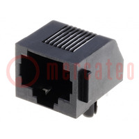 Connector: RJ45; socket; PIN: 8; Cat: 3; low profile; Layout: 8p8c