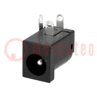 Socket; DC supply; male; 5.5/2.1mm; 5.5mm; 2.1mm; THT; angled 90°