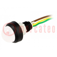 Indicator: LED; prominent; yellow/green; 24VDC; 24VAC; Ø13mm; IP40