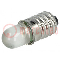 LED lamp; white; E10; 230VAC; 1100÷1600mcd