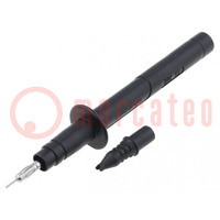 Probe tip; 5A; black; Socket size: 4mm; Plating: nickel plated