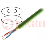 Wire; 2x2x0.8mm2; EiB/KNX; solid; Cu; PVC; green; 500m; Øcable: 6.1mm