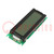 Pantalla: LCD; alfanumérico; STN Negative; 16x2; 85x30x13,6mm; LED
