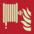Brandschutzschild - Löschschlauch, Rot, 20 x 20 cm, Folie, Selbstklebend