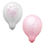 12 Luftballons Ø 25 cm "It's a girl". Material: Naturkautschuk. Farbe: rosa