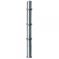 Design Edelstahl-Absperrpfosten Rundkopf herausnehmbar mit Bodenhülse , Durchm.: 76 mm,