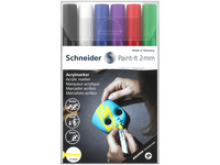Acrylmarker Paint-It 310, 2 mm, 6er Etui (schw., weiß, blau, violett, rot, grün)