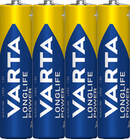 Varta Batterie Alkaline, Micro, AAA, LR03, 1.5V Longlife Power, Shrinkwrap (4-Pack)