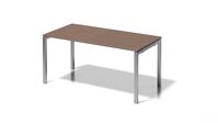 Cito Schreibtisch, 730 mm höhenfixes U-Gestell, H 19 x B 1600 x T 800 mm, Dekor nußbaum, Gestell silber
