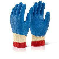 Beeswift Reinforced Latex Gloves Full Cuff Blue XL