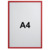 Dokumentenhalter X-tra!Line magnetisch, A4, Hartfolie, matt, rot