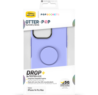 OtterBox Otter+Pop Case voor iPhone 14 Pro Max, Schokbestendig, Valbestendig, Beschermhoes met PopSockets PopGrip, 3x getest volgens militaire standaard, Antimicrobieel, Periwink