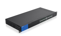 Linksys LGS124P-UK hálózati kapcsoló Beállítást nem igénylő (unmanaged) Gigabit Ethernet (10/100/1000) Ethernet-áramellátás (PoE) támogatása 1U Fekete