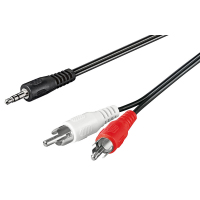 Goobay 3.5 mm - 2 x RCA, 1.5 m audio kabel 1,5 m 3.5mm Zwart, Rood, Wit