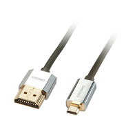 Lindy 41680 HDMI kábel 0,5 M HDMI A-típus (Standard) HDMI D-típus (Micro) Fekete, Ezüst