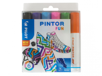 Pilot Pintor Fun marqueur 6 pièce(s) Pointe ogive Citron vert, Noir, Bleu clair, Orange, Rose, Violet
