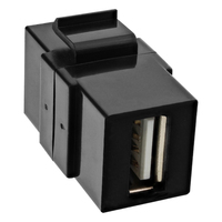 InLine USB 2.0 Keystone Snap-In insert, USB A female/female, black housing