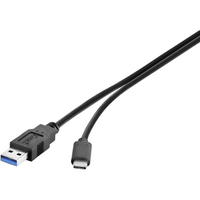 Renkforce RF-3241264 USB Kabel 0,15 m USB 3.2 Gen 1 (3.1 Gen 1) USB A USB C Schwarz