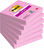 3M 654-6SS-PNK zelfklevend notitiepapier Vierkant Roze 90 vel Zelfplakkend