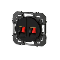 Prise haut-parleur double dooxie finition noir emballage blister (095289)