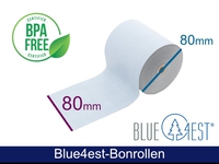 Thermorolle - 80 80 12 (B/D(max.)/K) Blue4est® (Blau) Ökopapier, 80m, 52g, 35 Jahres Qualität, lebensmittelverträglich, 40 Rollen/VPE