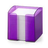 Durable TREND 800 Sheet Note Box Transparent Memo Pad Cube | Clear Purple