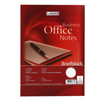 LANDRÉ Office A4 kopfgeleimter Briefblock, kariert, 100 Blatt, rot