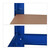 Relaxdays Schwerlastregal, mit Werkbank, Traglast 900 kg, 5 Ebenen, zum Stecken, Keller, 180x100x60 cm, Stahl, MDF, blau