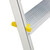 Relaxdays Trittleiter klappbar, 2 Stufen, Aluminium, 150 kg, beidseitig begehbar, H x B x T: 37,5 x 38,5 x 48 cm, silber