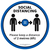 Social Distancing Blue Floor Graphic - 2m Distance - 280mm - Multipack - Pack of 100 Graphics
