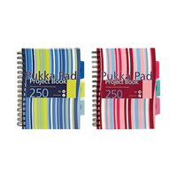 Pukka Pad Stripes Wirebound Hardback Project Notebook 250 Pages A5 Bl(Pack of 3)