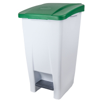 Mülltonne 60 Liter fahrbar 490 x 380 x 700 mm Kunststoff weiss / grün